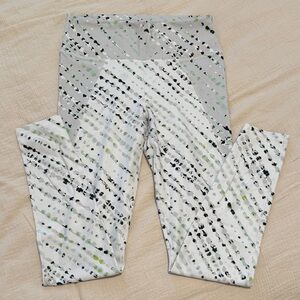 Fabletics Gray and Green Patterned Leggings